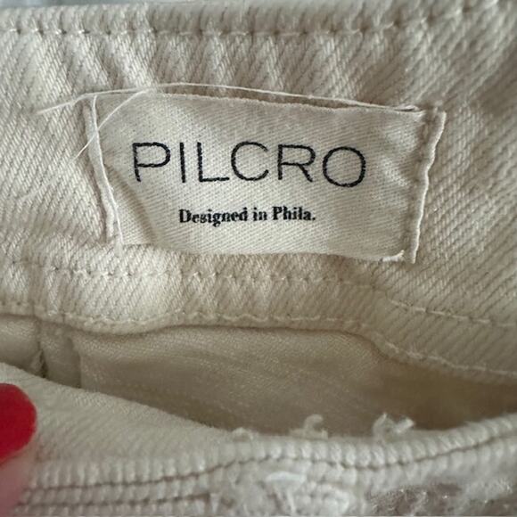 Anthropologie Pilcro The Kit Cropped Wide-Leg Trouser Jeans 28 Color: Cream - Picture 9 of 12